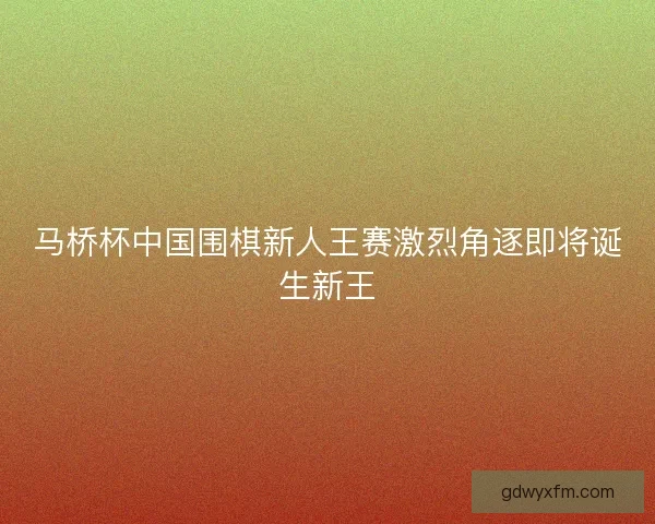 马桥杯中国围棋新人王赛激烈角逐即将诞生新王