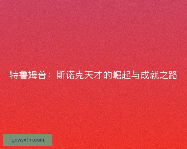 特鲁姆普：斯诺克天才的崛起与成就之路